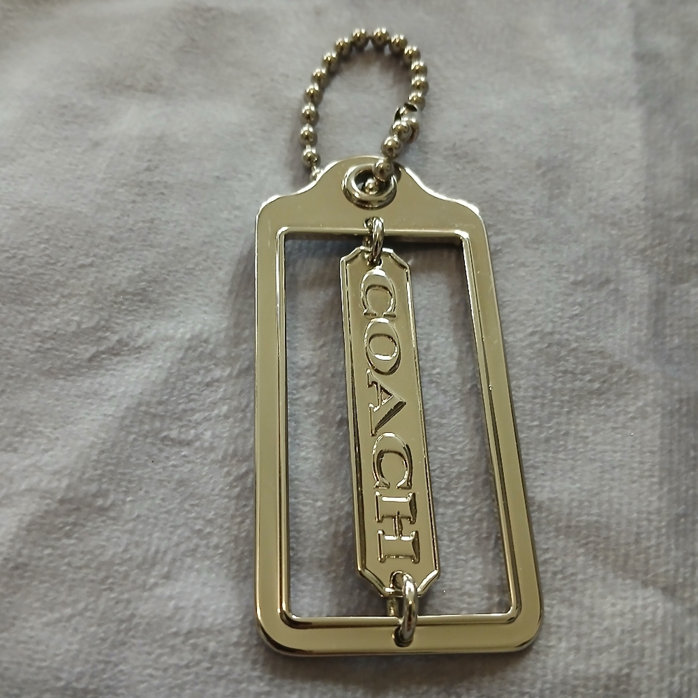 Coach Silver Metal Cutout Spinning Logo Hangtag Bag Charm Replacement Accessory